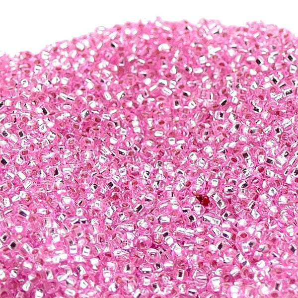 Preciosa Seed Beads 11/0, silver lined dyed pink