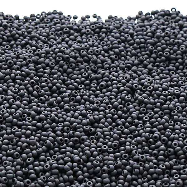 Preciosa Seed Beads 11/0, opaque jet matte
