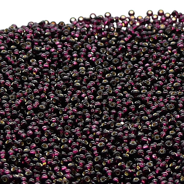 Preciosa Seed Beads 11/0, silver lined dark amethyst