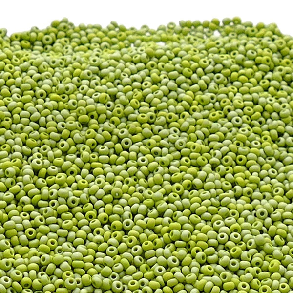 Preciosa Seed Beads 11/0, opaque olive matte