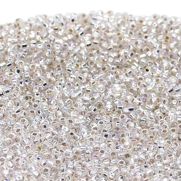 Preciosa Seed Beads 11/0, silver lined crystal AB