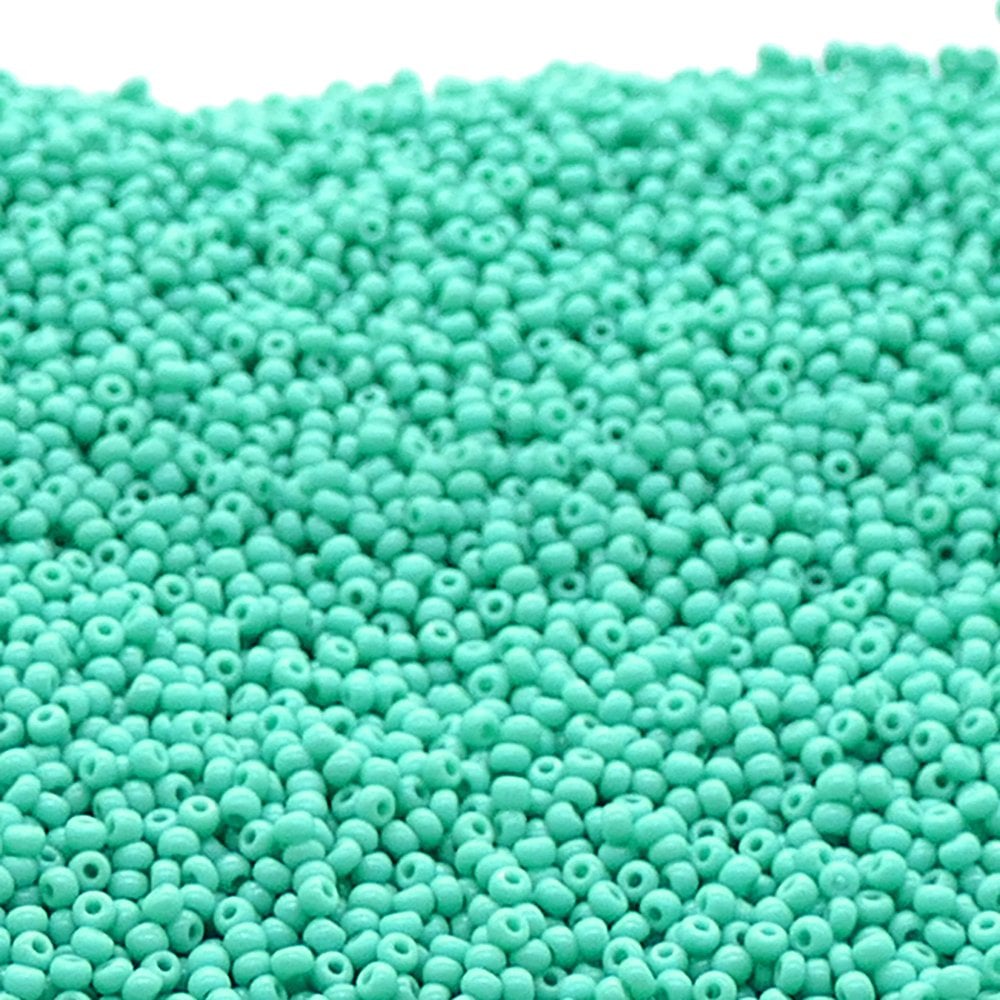Preciosa Seed Beads 11/0, opaque green turquoise
