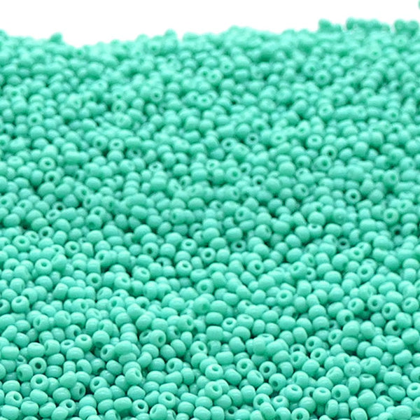 Preciosa Seed Beads 11/0, opaque green turquoise