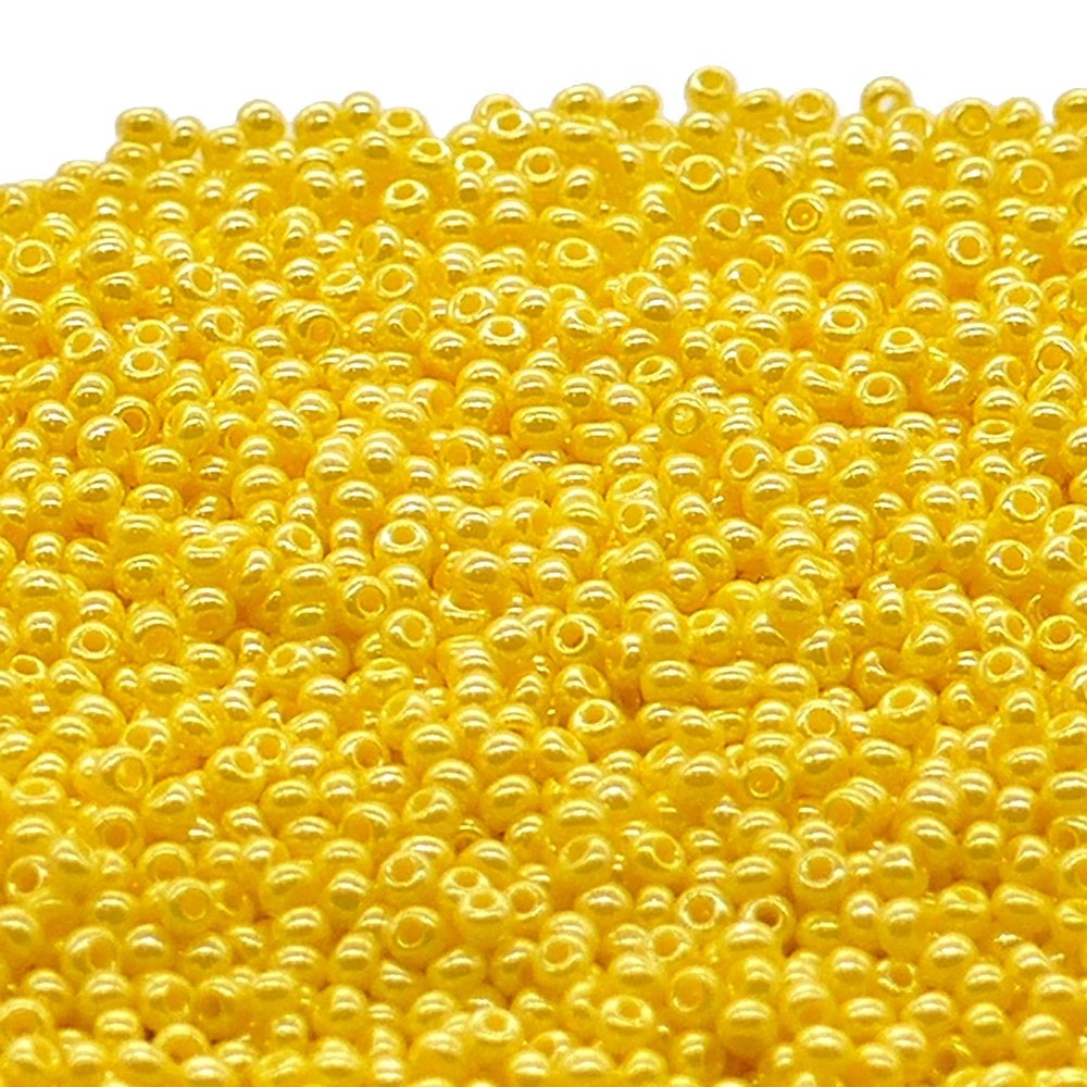 Preciosa Seed Beads 11/0, opaque yellow luster