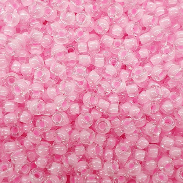 Miyuki Seed Beads 6/0, pink lined crystal