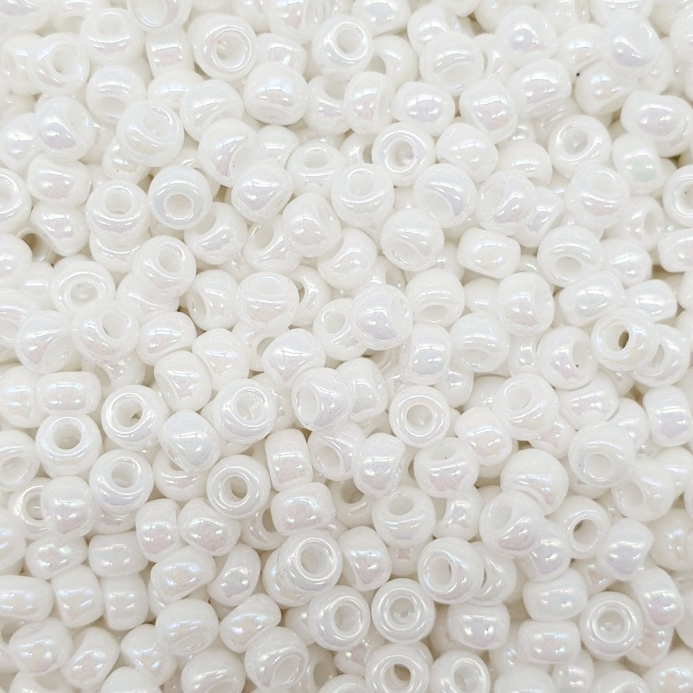 Miyuki Seed Beads 6/0, opaque white AB