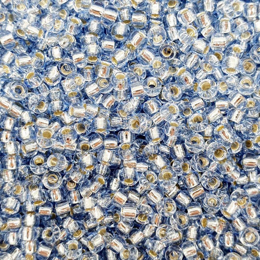 Miyuki Seed Beads 8/0, silver lined light sapphire