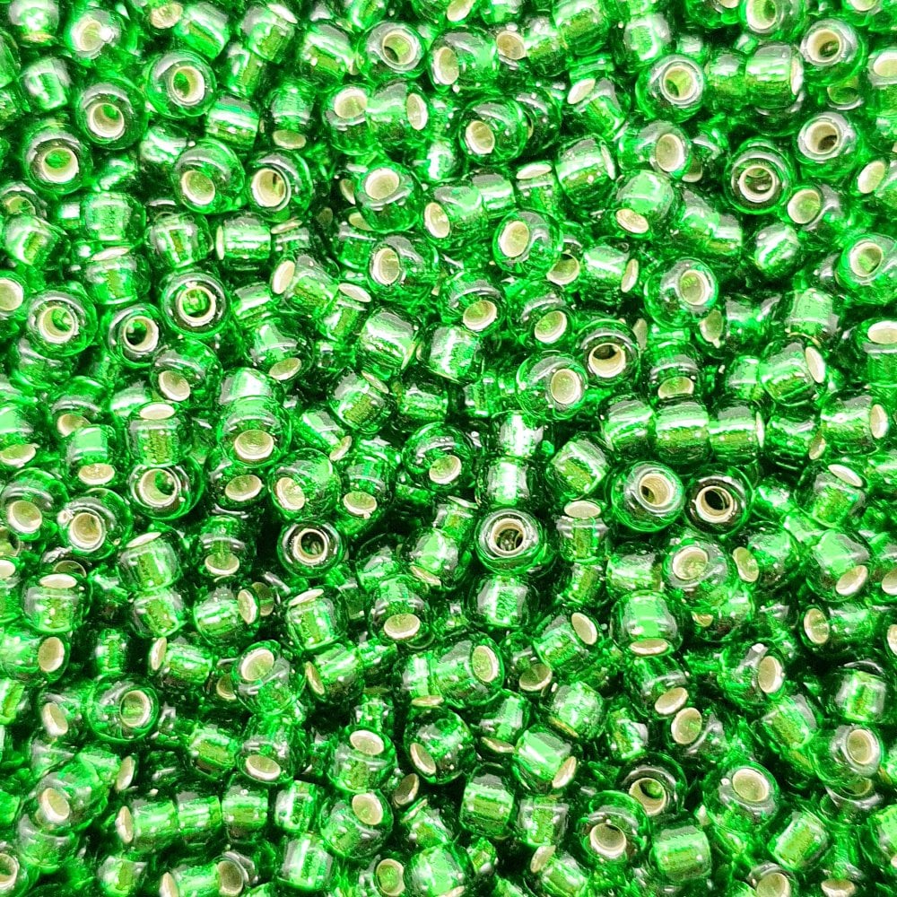 Miyuki Seed Beads 8/0, silver lined green