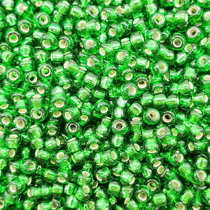 Miyuki Seed Beads 8/0, silver lined green