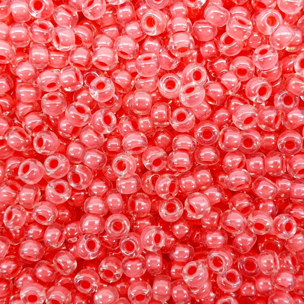 Miyuki Seed Beads 8/0, coral lined crystal