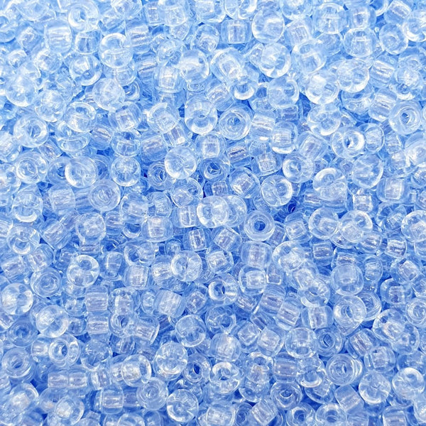 Miyuki Seed Beads 8/0, transparent light cornflower blue