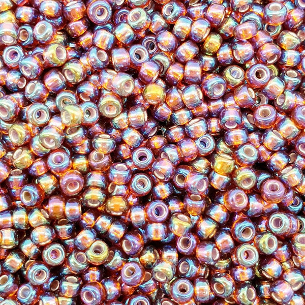 Miyuki Seed Beads 8/0, silver lined dark topaz AB