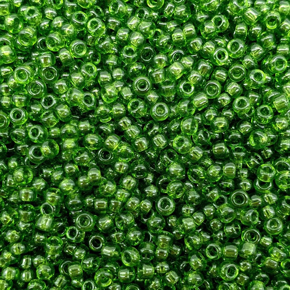 Miyuki Seed Beads 11/0, transparent olive green