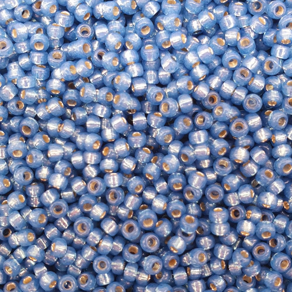 Miyuki Seed Beads 11/0, silver lined dark sky blue AB