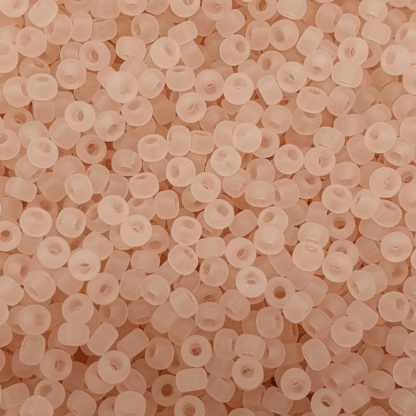 Miyuki Seed Beads 8/0, matte transparent light tea rose