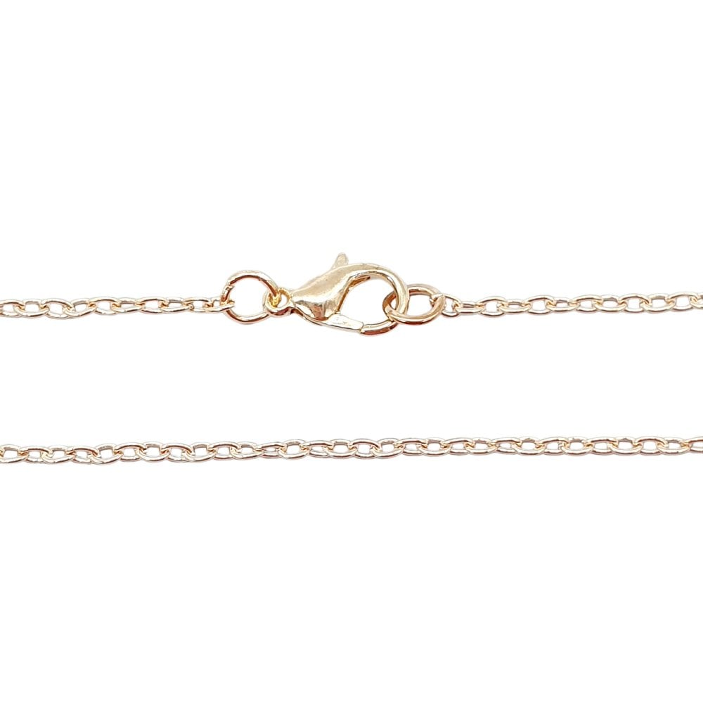 30 Inch Trace Chain Necklace, rose-gold-plated