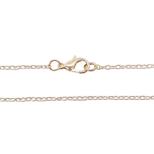 30 Inch Trace Chain Necklace, rose-gold-plated