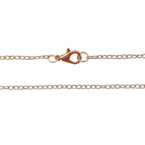 24 Inch Trace Chain Necklace, rose-gold-plated