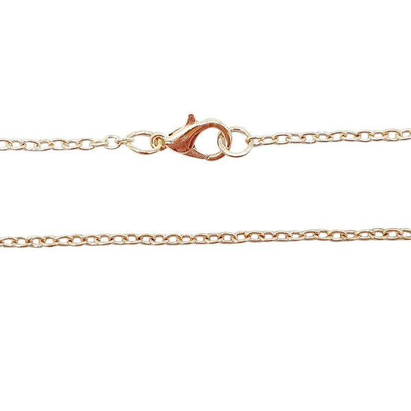 18 Inch Trace Chain Necklace, rose-gold-plated