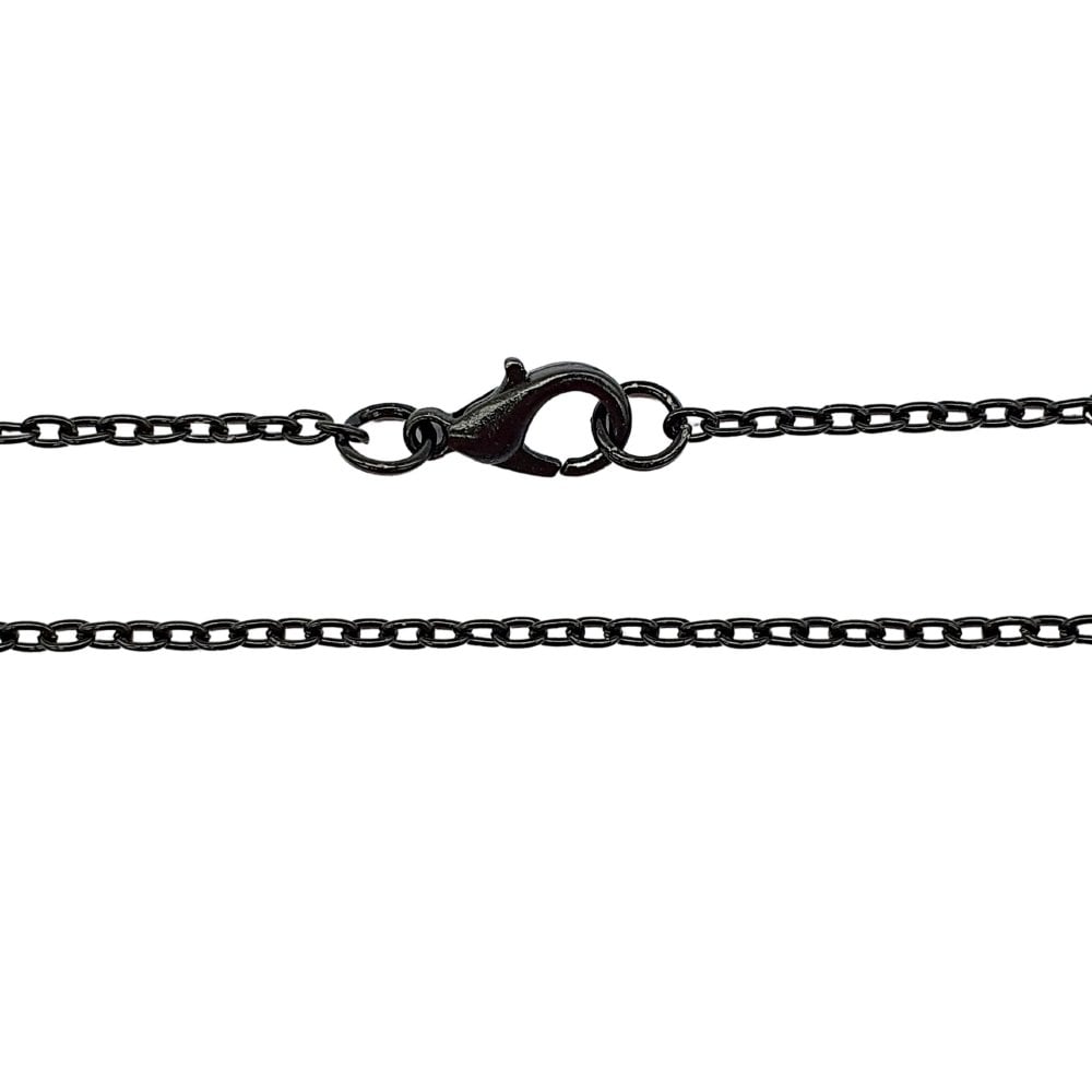 24 Inch Trace Chain Necklace, black-plated