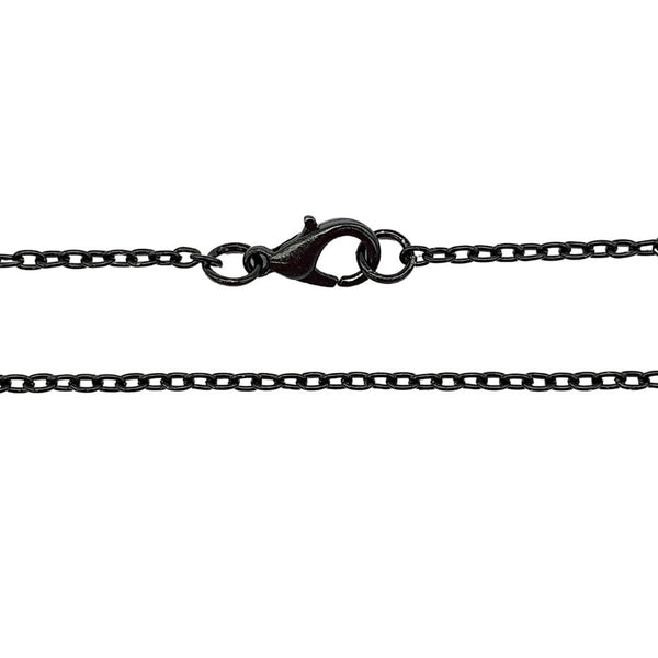 24 Inch Trace Chain Necklace, black-plated