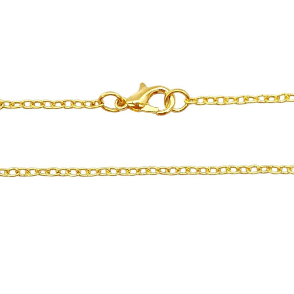 24 Inch Trace Chain Necklace, gold-plated