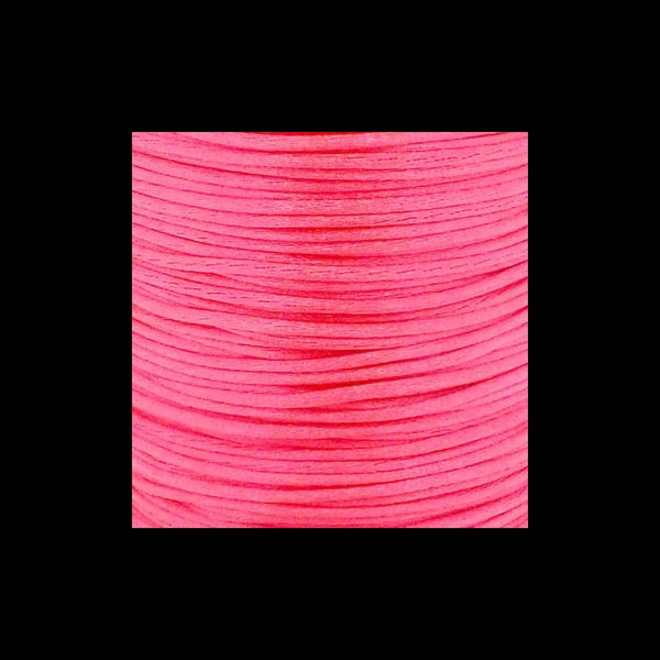 1mm Rattail Satin Cord, neon pink