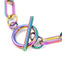 Stainless Steel Paperclip Link Bracelet, rainbow tone, additional photo