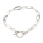 Stainless Steel Paperclip Link Bracelet, silver tone