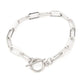 Stainless Steel Paperclip Link Bracelet, silver tone