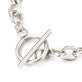 Stainless Steel Figaro Link Bracelet w/Toggle, silver tone, additional photo
