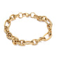 Stainless Steel Figaro Link Bracelet w/Lobster, gold tone