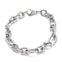 Stainless Steel Figaro Link Bracelet w/Lobster, silver tone