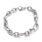 Stainless Steel Figaro Link Bracelet w/Lobster, silver tone