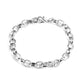 Chunky Trace Chain Bracelet, dark silver tone