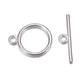 14mm Round Toggle Clasp, silver-plated