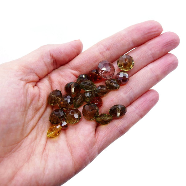 Faceted Glass Bead Mix, smokey brown, additional photo