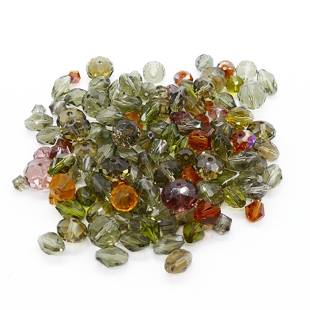 Faceted Glass Bead Mix, smokey brown, additional photo