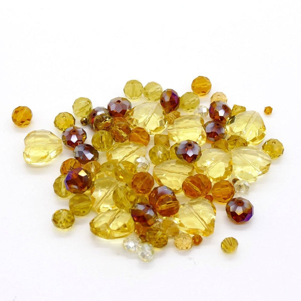 Faceted Glass Bead Mix, yellow, additional photo