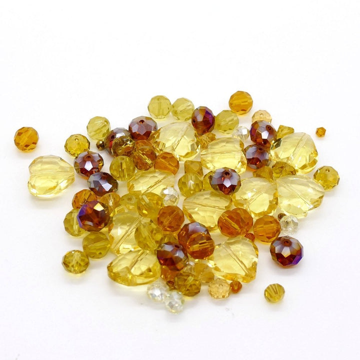 Faceted Glass Bead Mix, yellow, additional photo
