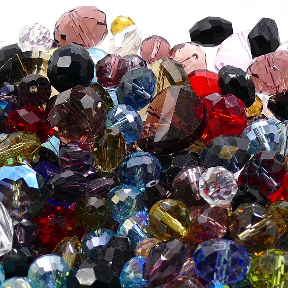 Faceted Glass Bead Mix, mix colours