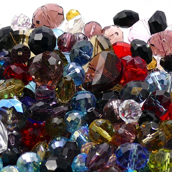 Faceted Glass Bead Mix, mix colours