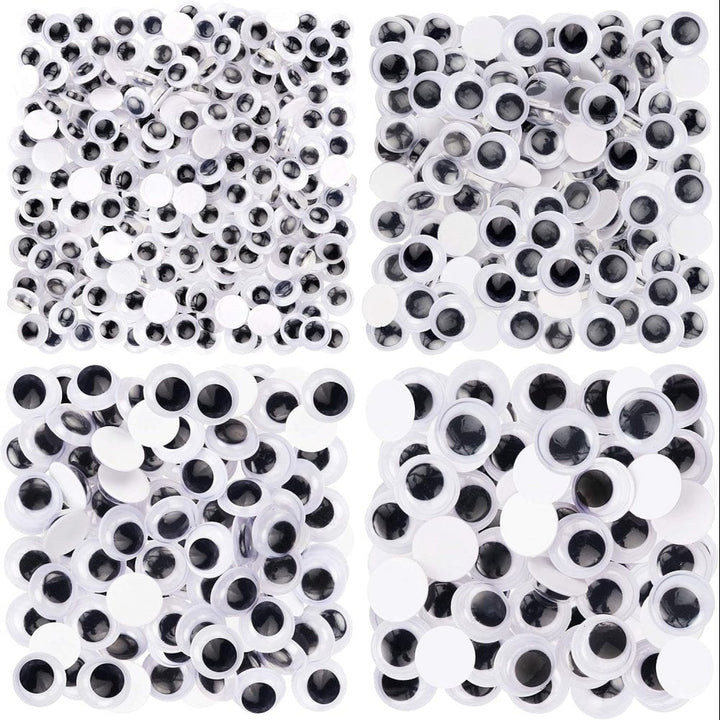 Self-Adhesive Googly Eyes, Sticky Wobbly Craft 300 Assorted Pieces 6mm to 12mm