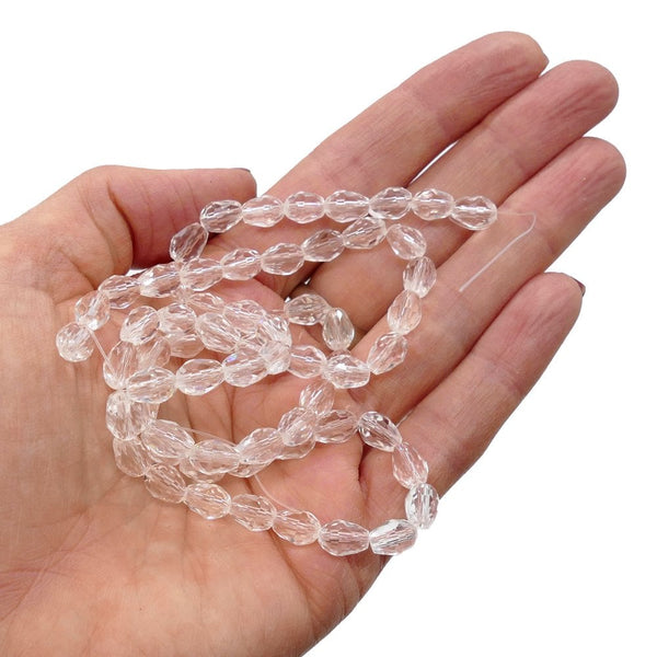 Faceted Glass Drop 8x6mm, crystal