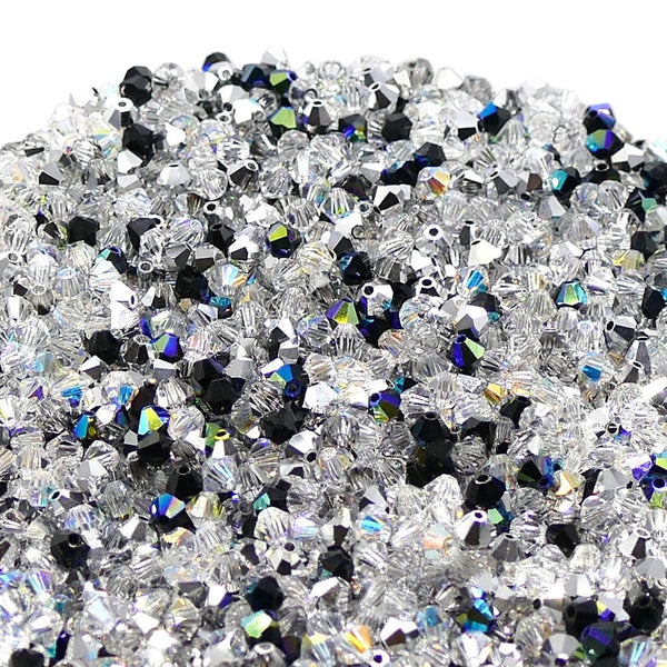 4mm Preciosa Crystal Bicones, twilight mix