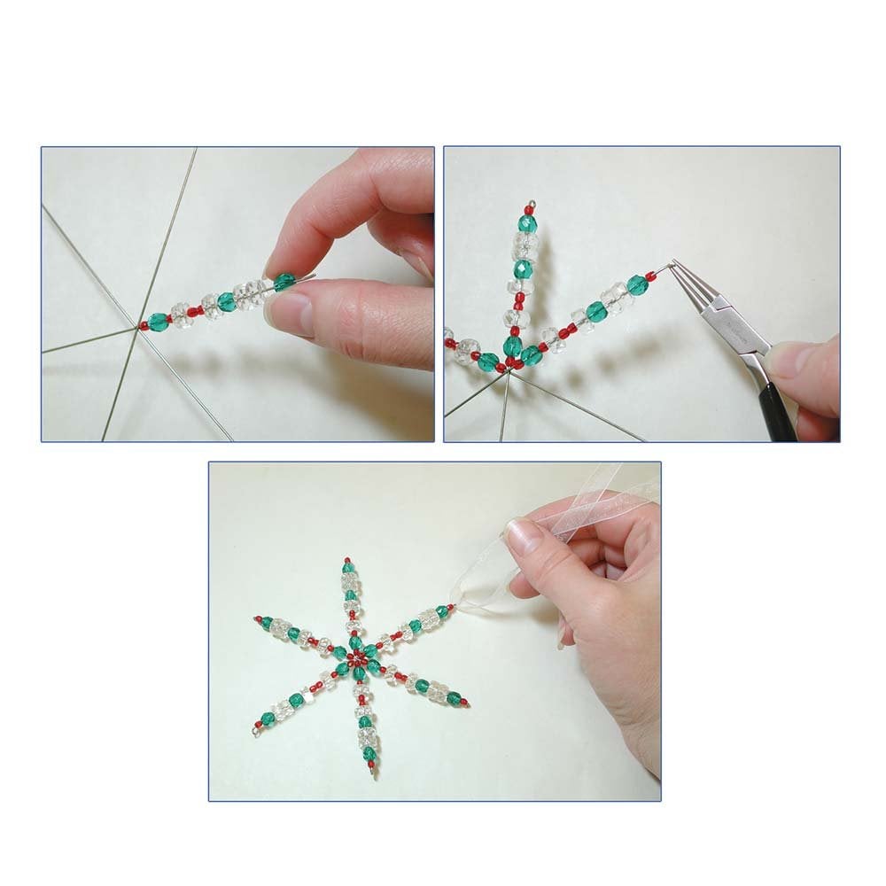 Beadsmith, pack of snowflake ornament wire forms, assorted sizes, additional photo