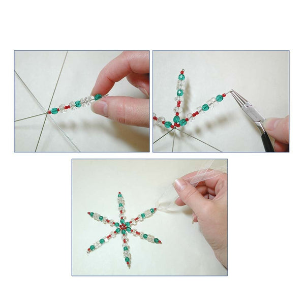 Beadsmith, pack of snowflake ornament wire forms, assorted sizes, additional photo