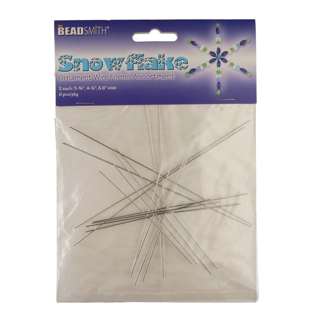 Beadsmith, pack of snowflake ornament wire forms, assorted sizes