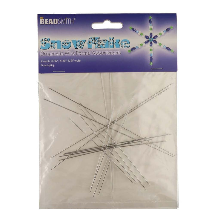 Beadsmith, pack of snowflake ornament wire forms, assorted sizes