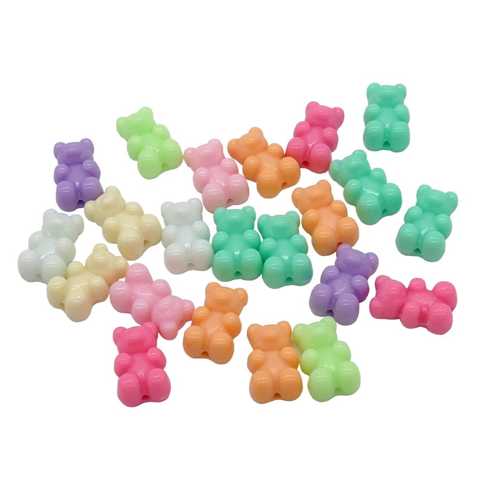 Gummy Bear Bead Mix 18x11mm, opaque pastel